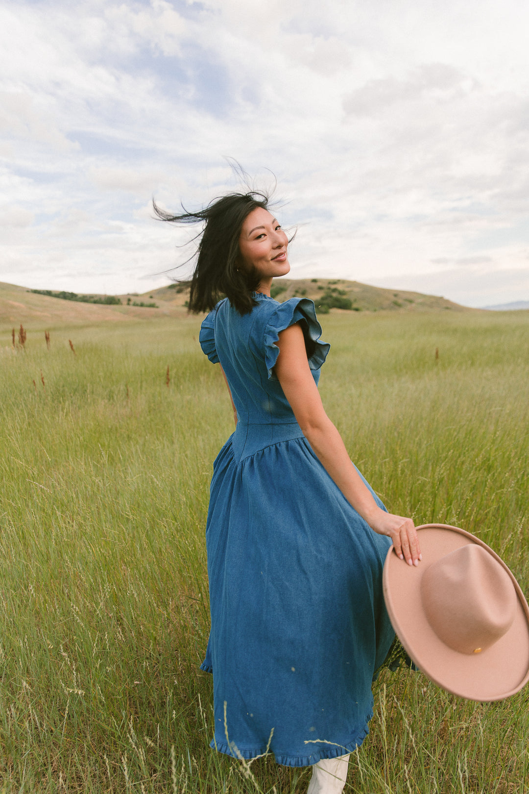 Nelly Dress in Denim