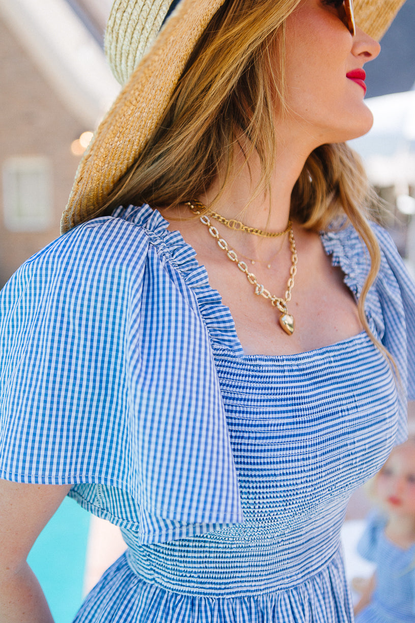 Indie Dress in Blue Gingham - FINAL SALE