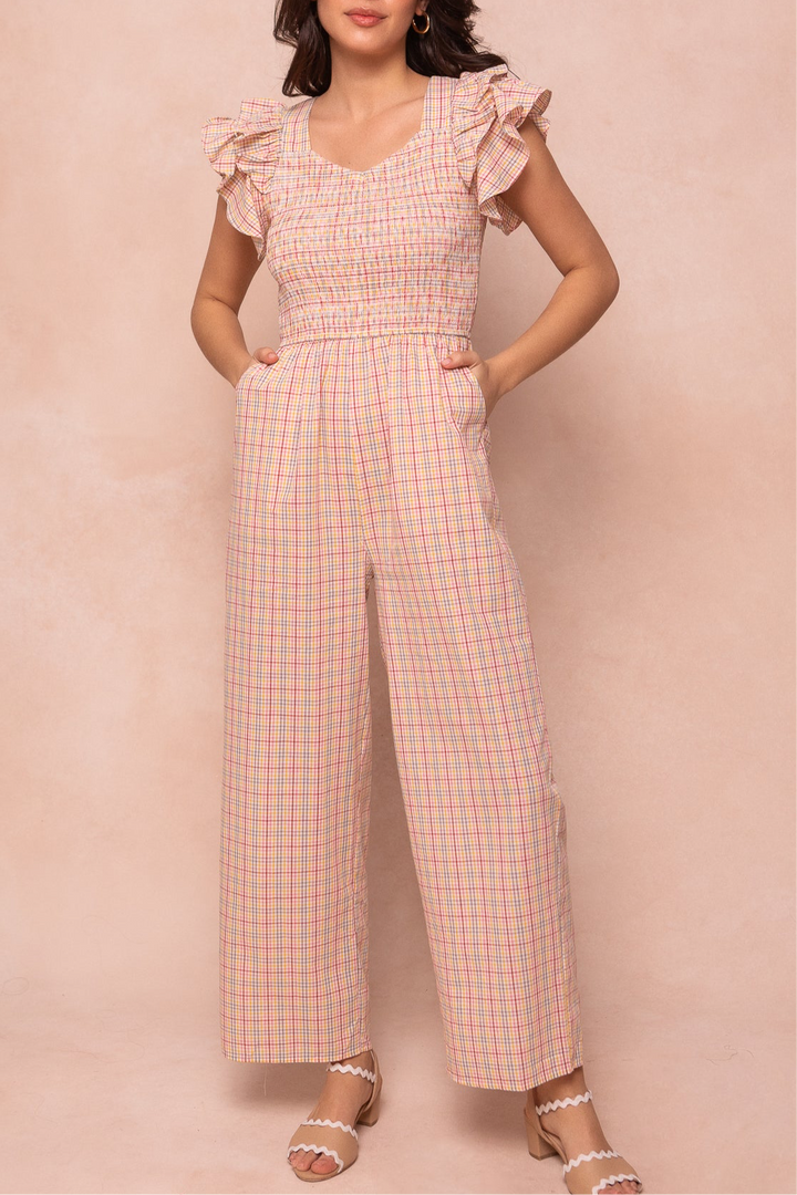 Hattie Jumpsuit in Multicolor Gingham