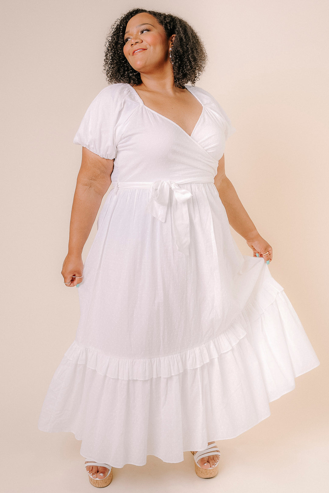 Antoinette Dress in White-Adult