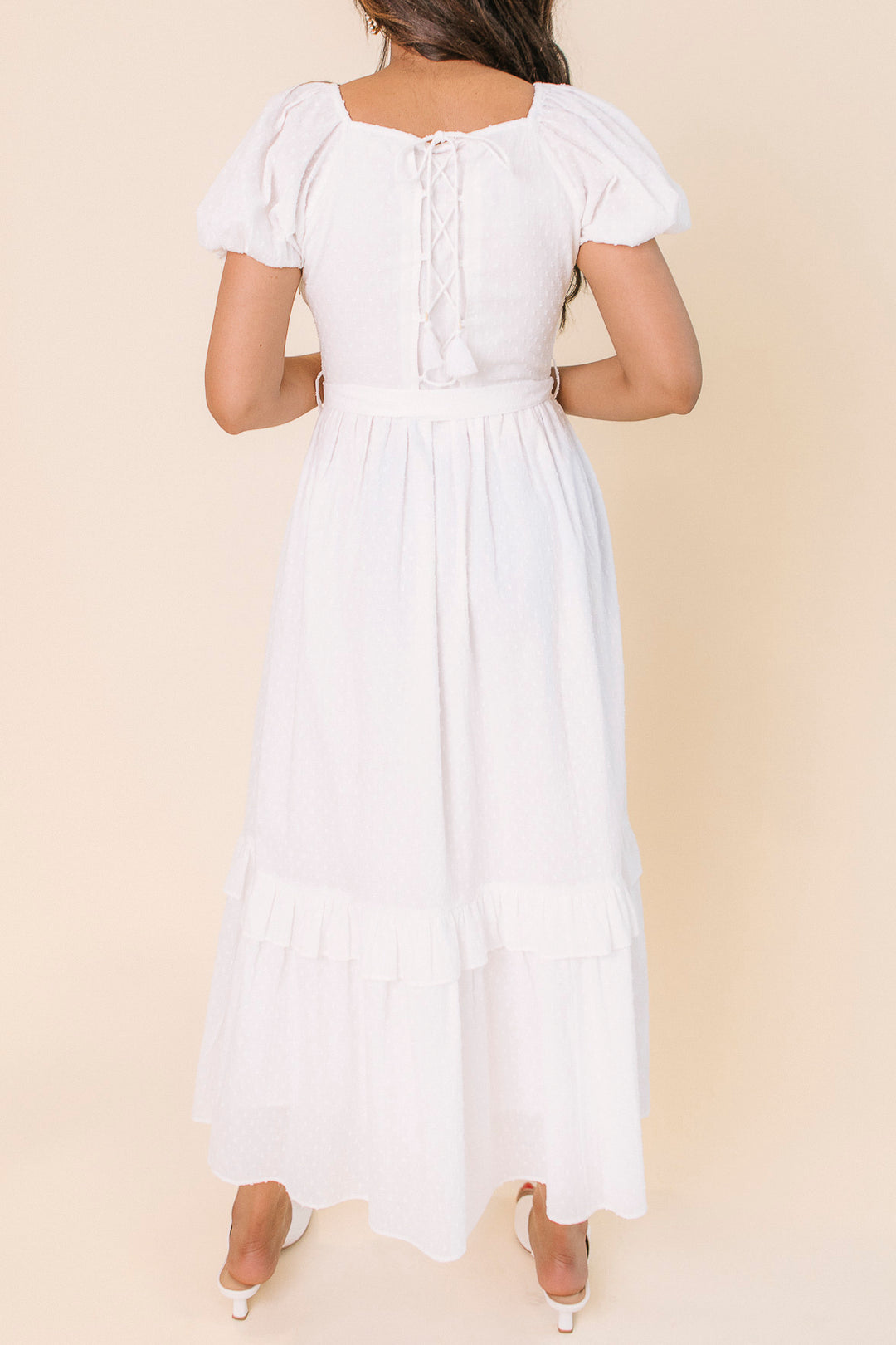 Antoinette Dress in White-Adult