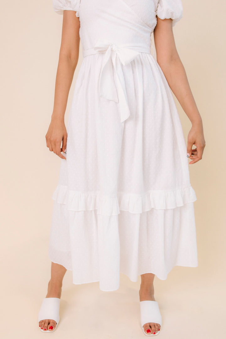 Antoinette Dress in White-Adult