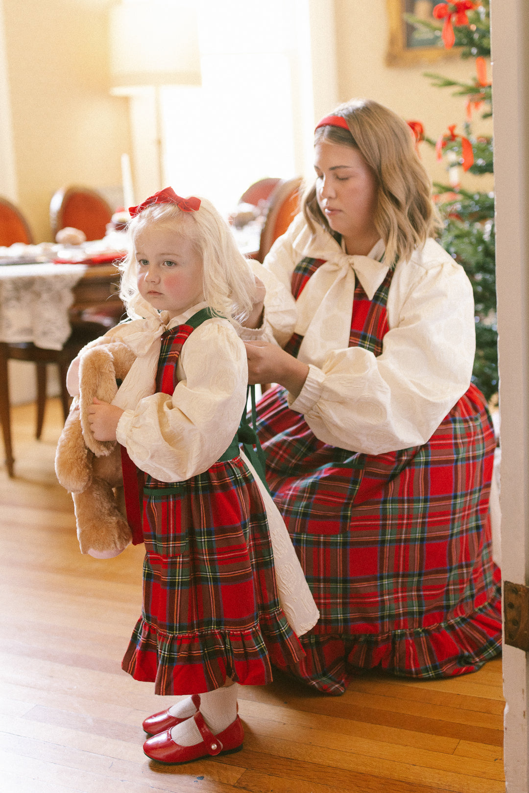 Mini Ivy Apron in Madeline Holiday Plaid Cotton