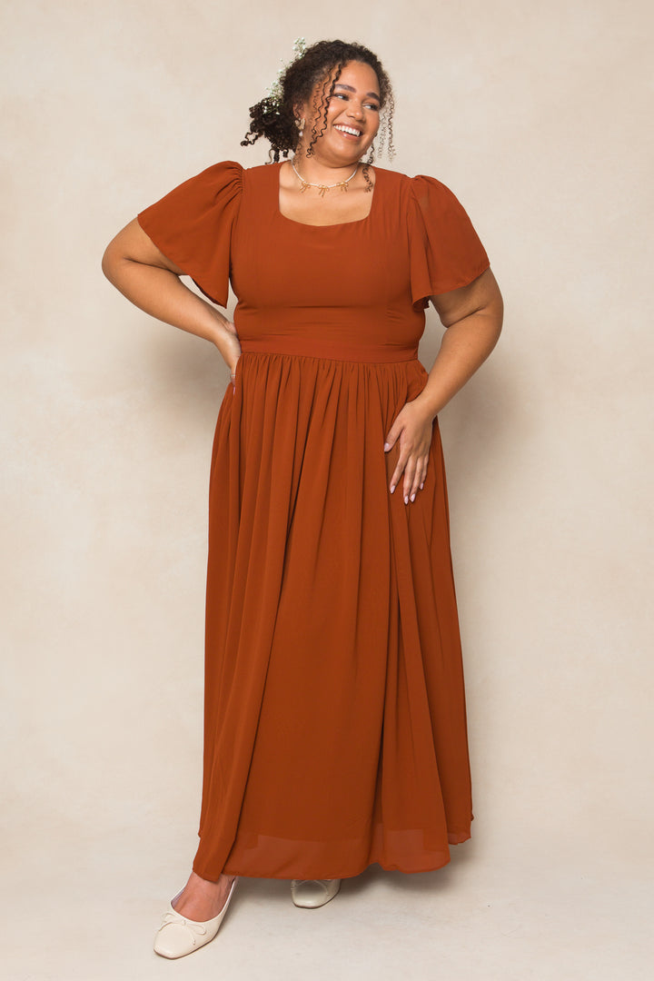 Abbie Dress in Amber Chiffon