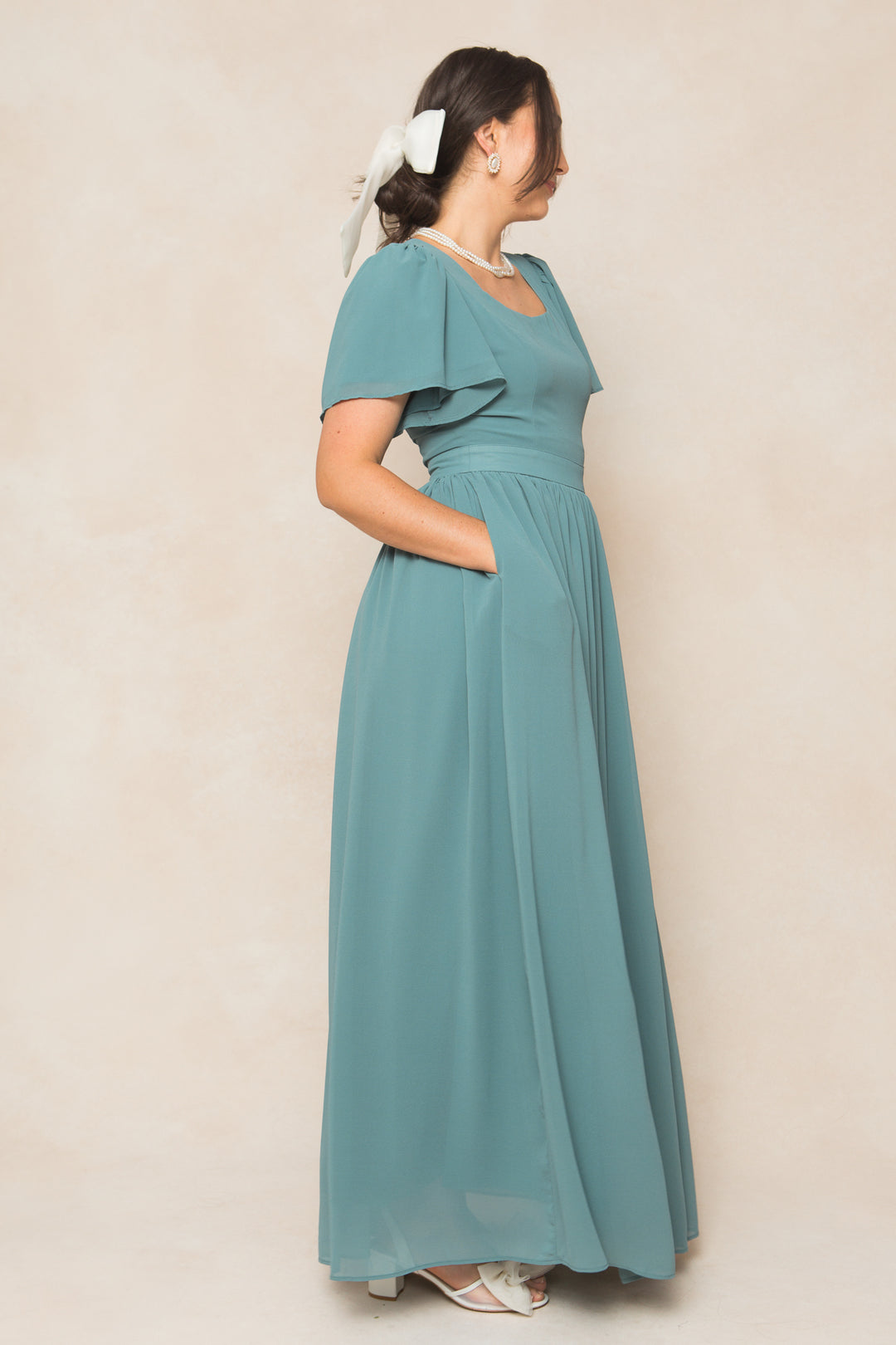 Abbie Dress in Seaglass Chiffon