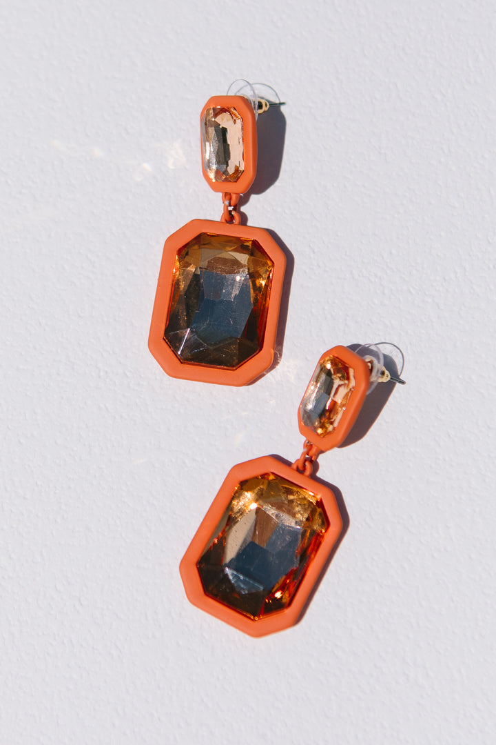 Orange Jewel Earrings