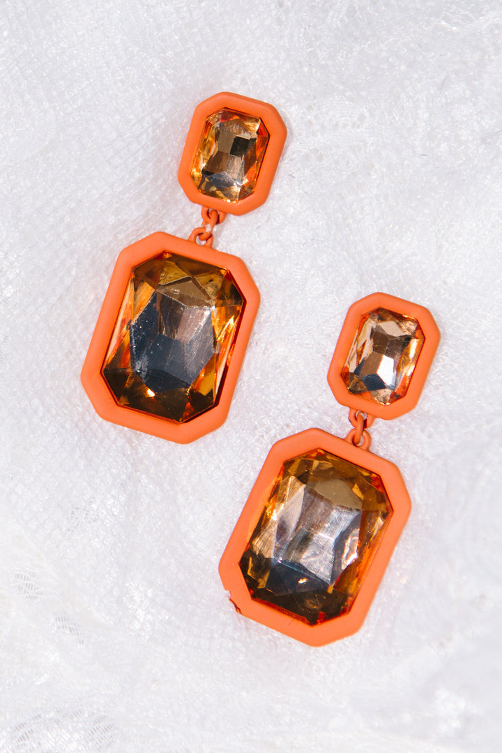 Orange Jewel Earrings