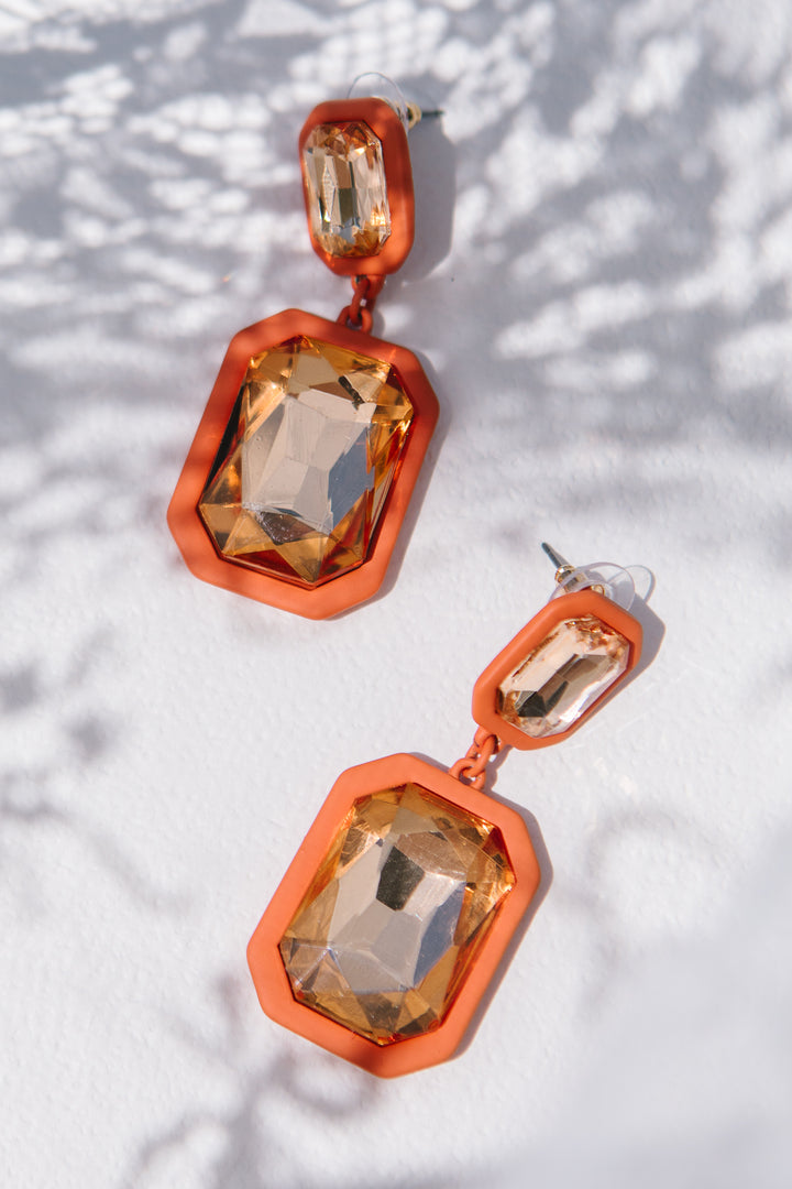 Orange Jewel Earrings