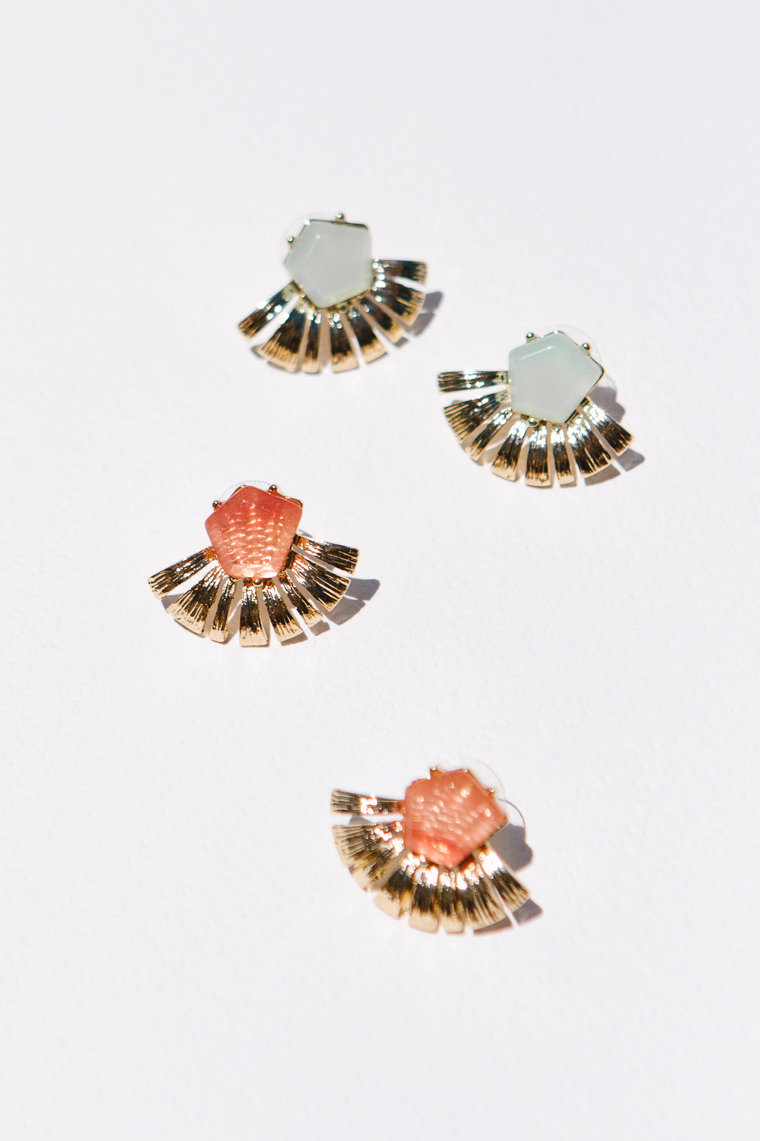 Peach Fan Earrings