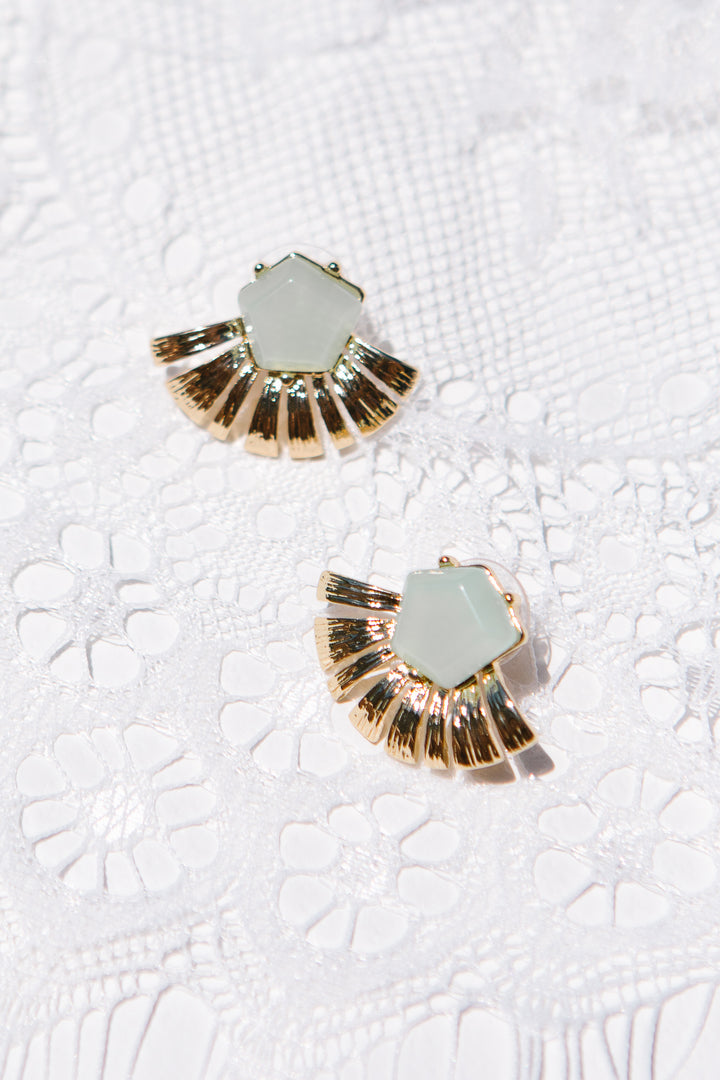 Mint Fan Earrings