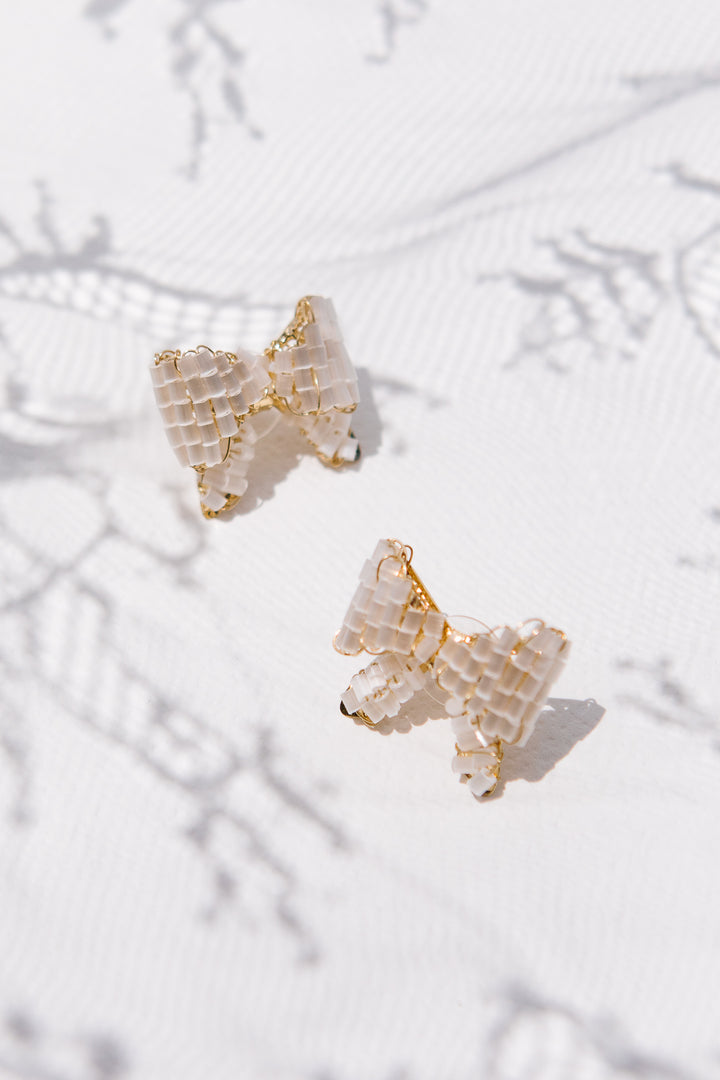 Beaded Bow Earrings