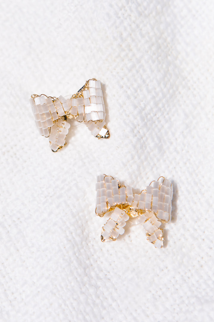 Beaded Bow Earrings