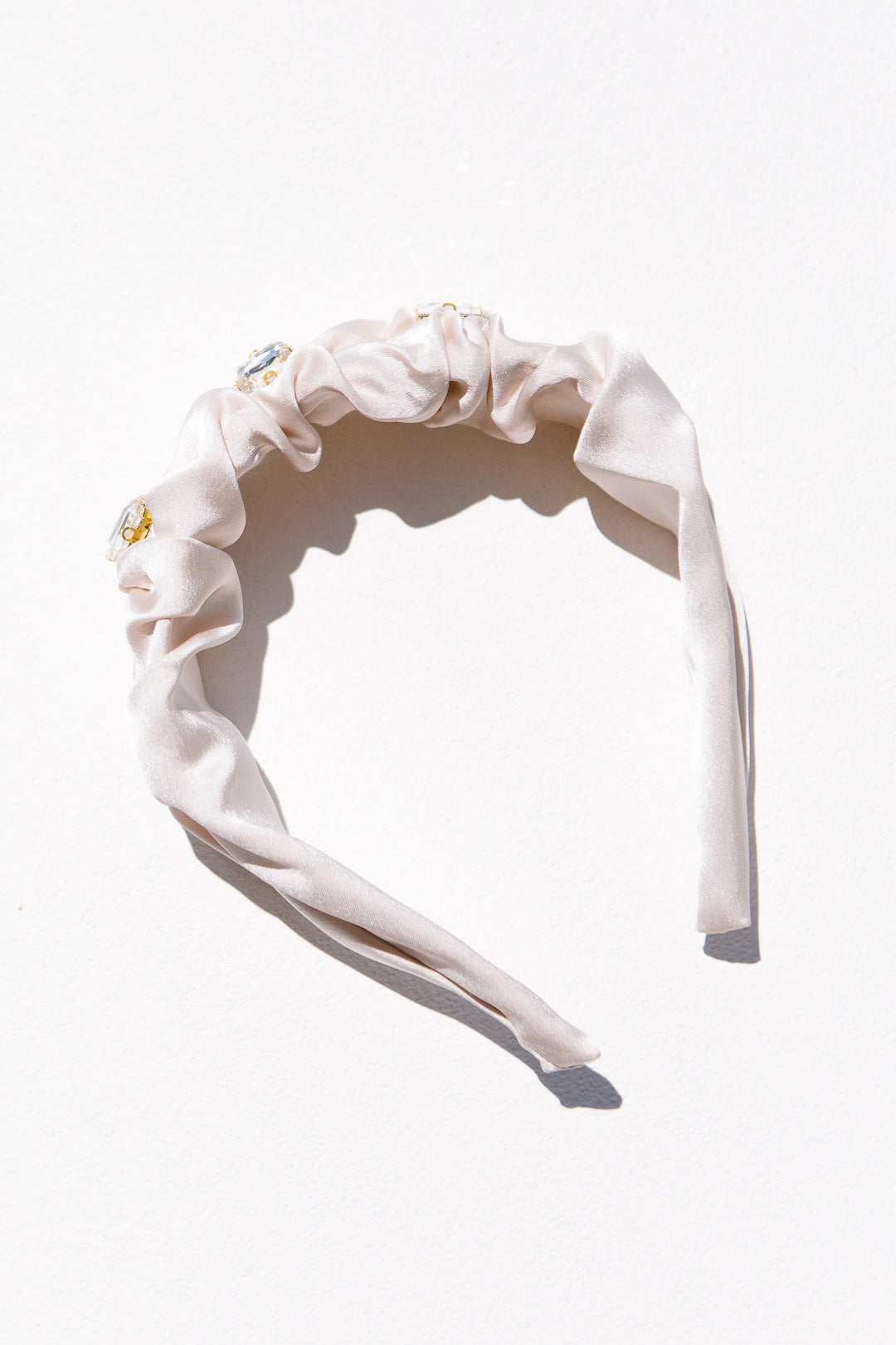 Champagne Ruched Embellished Headband