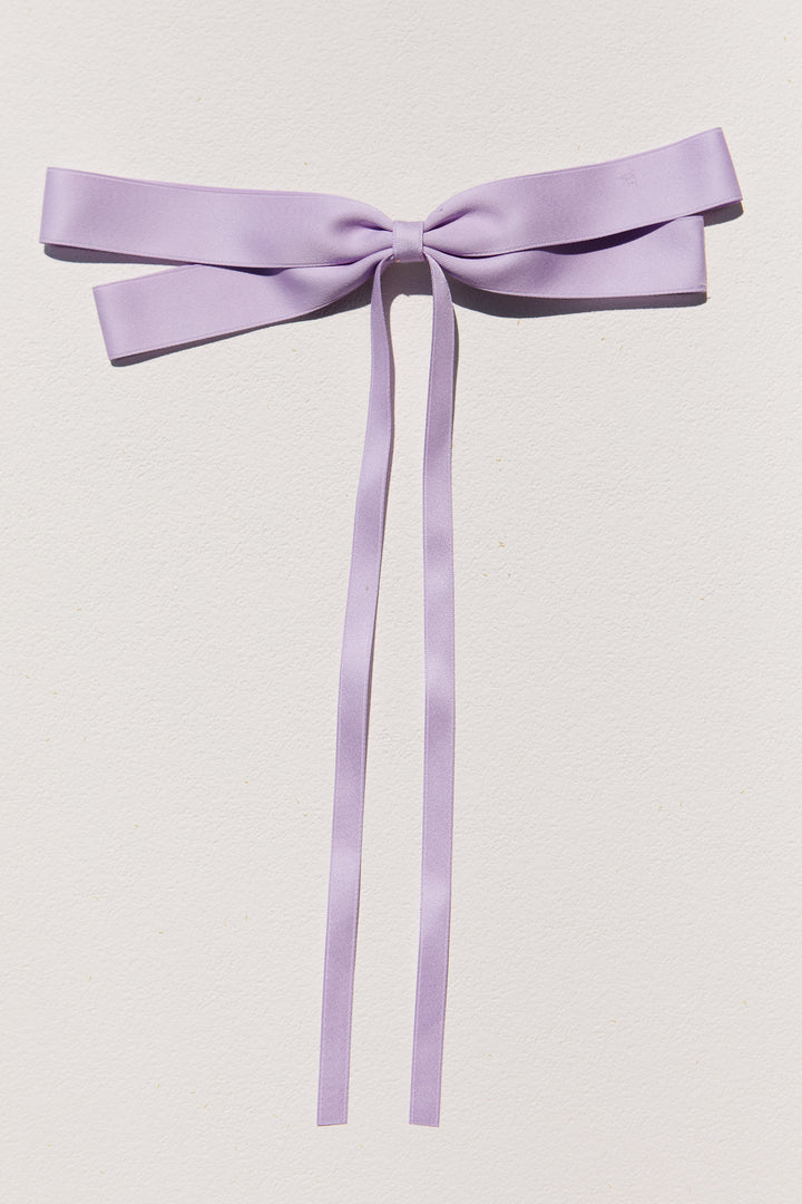 Purple Ribbon Flat Bow Clip