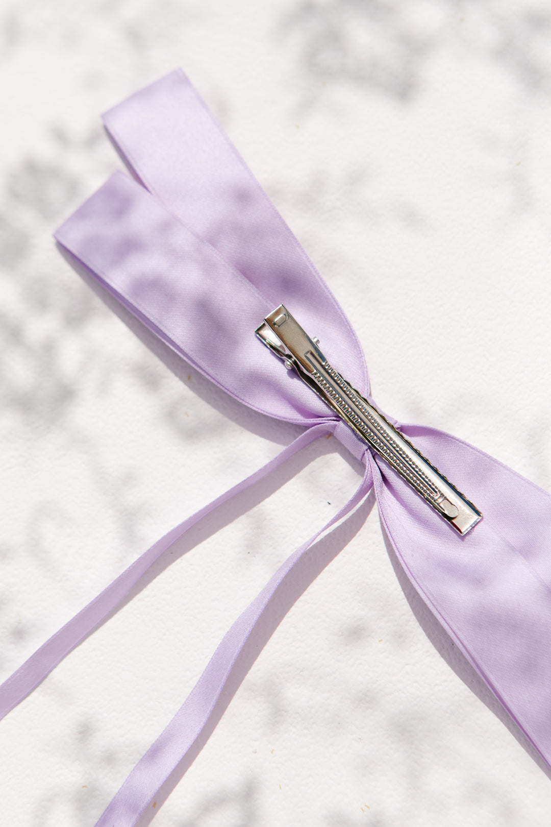 Purple Ribbon Flat Bow Clip