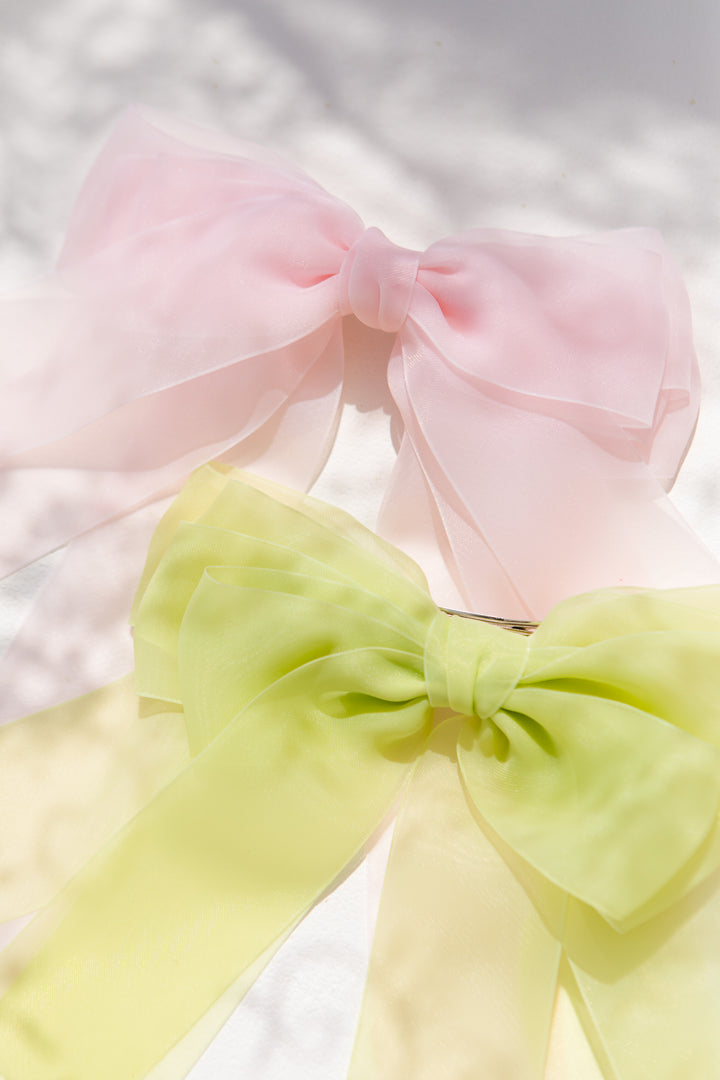 Green Layered Bow Clip