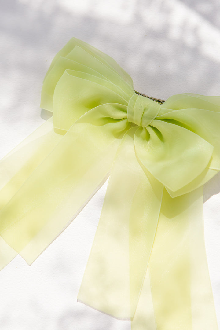 Green Layered Bow Clip