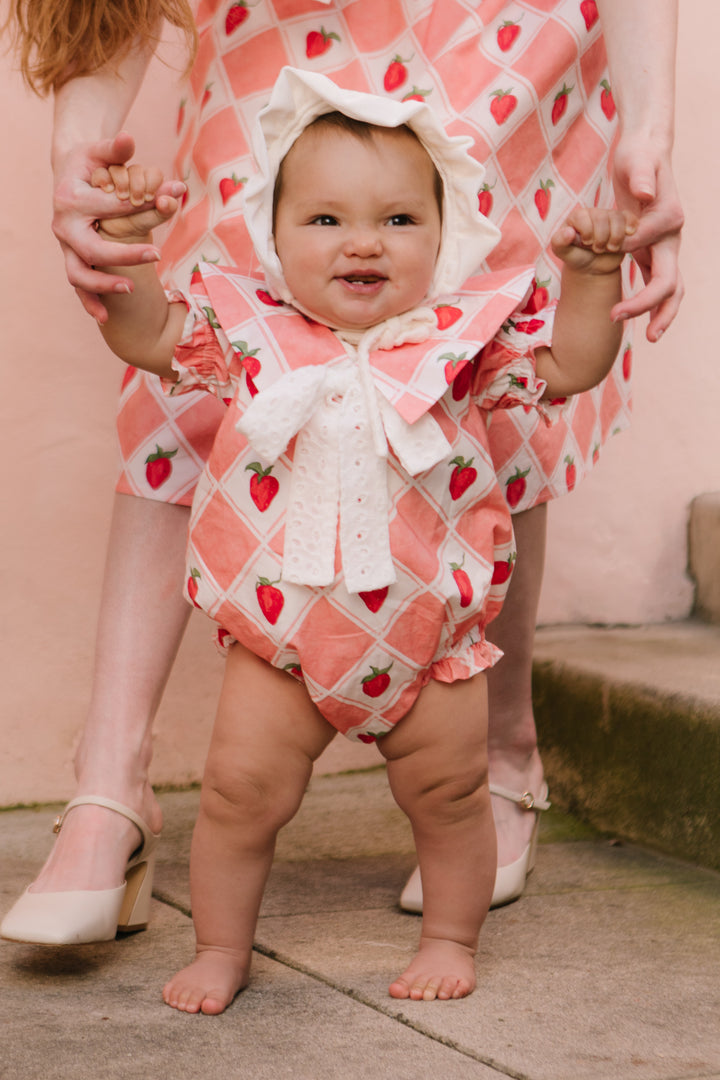 Baby Alice Romper in Strawberry