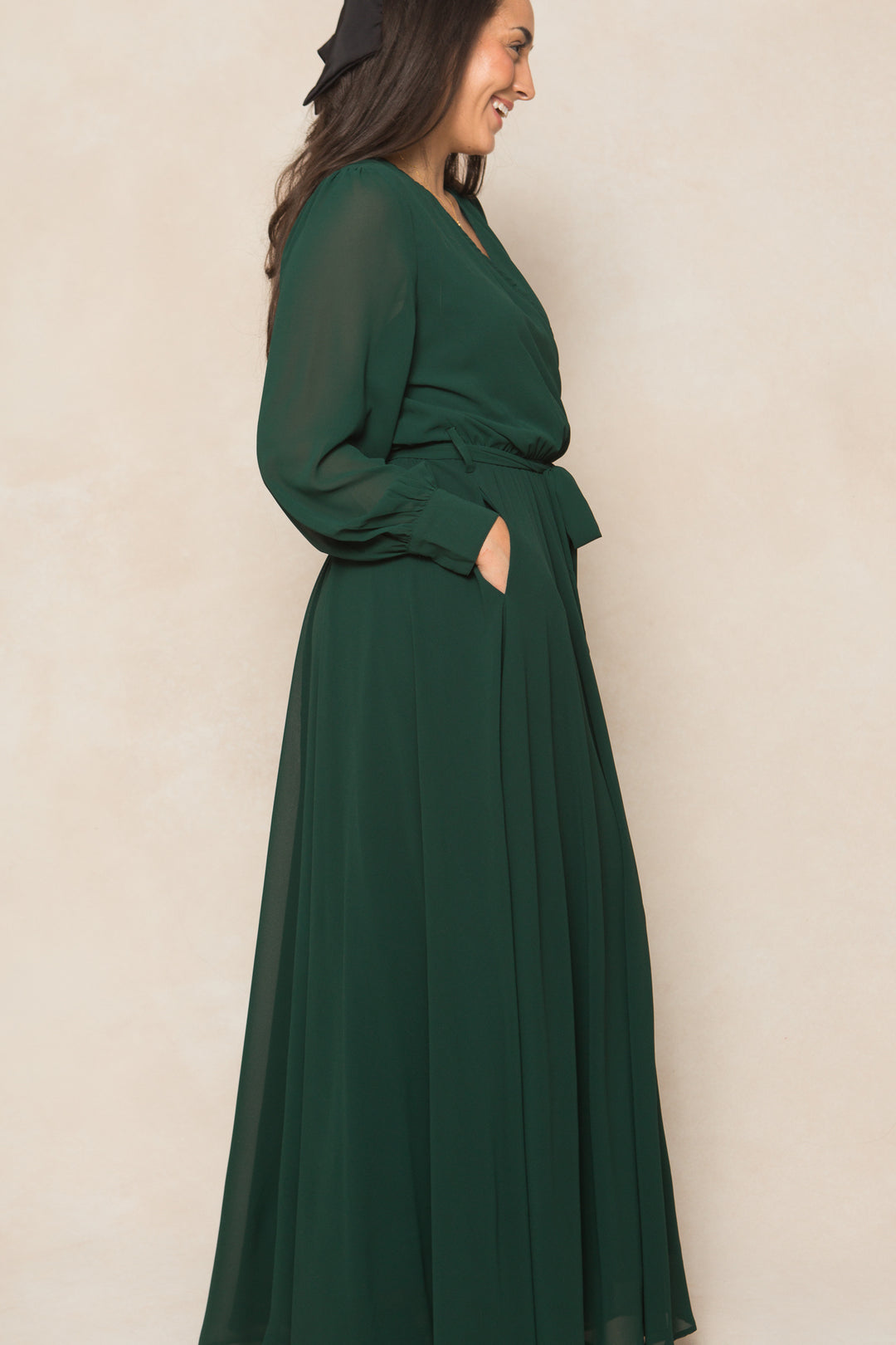 Andie Dress in Emerald Chiffon