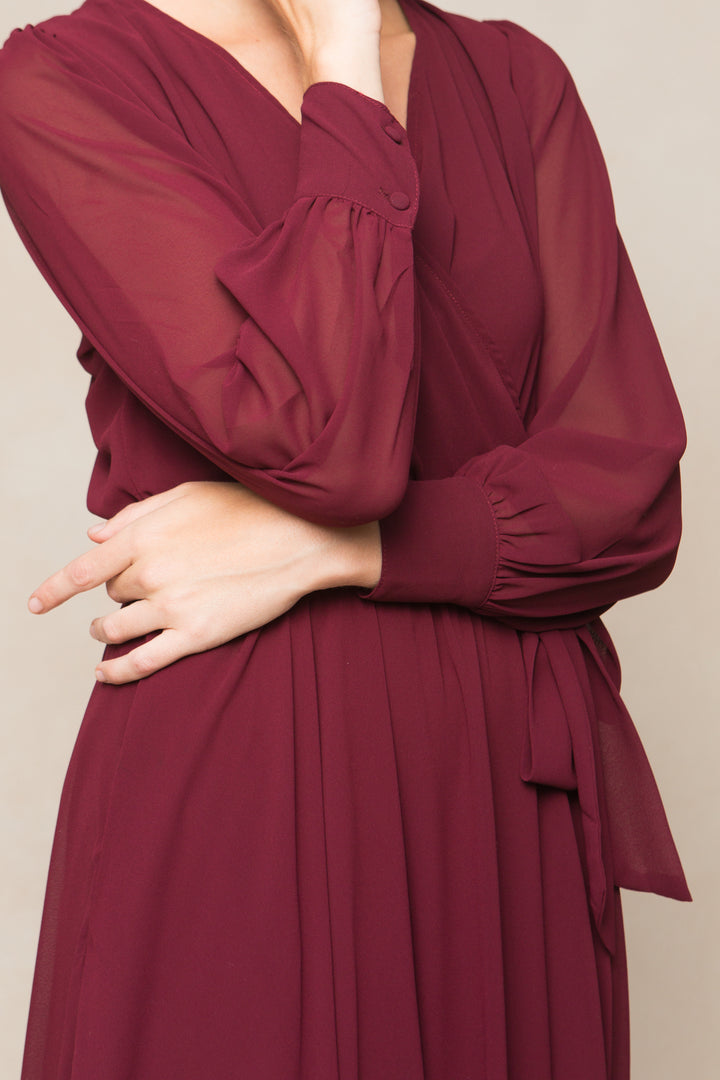 Andie Dress in Wine Chiffon