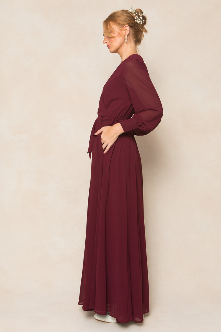 Andie Dress in Wine Chiffon