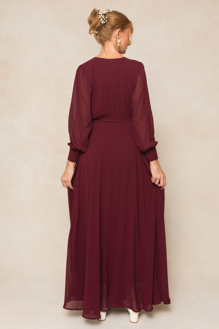 Andie Dress in Wine Chiffon