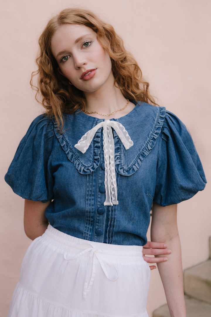 Andrea Blouse in Denim