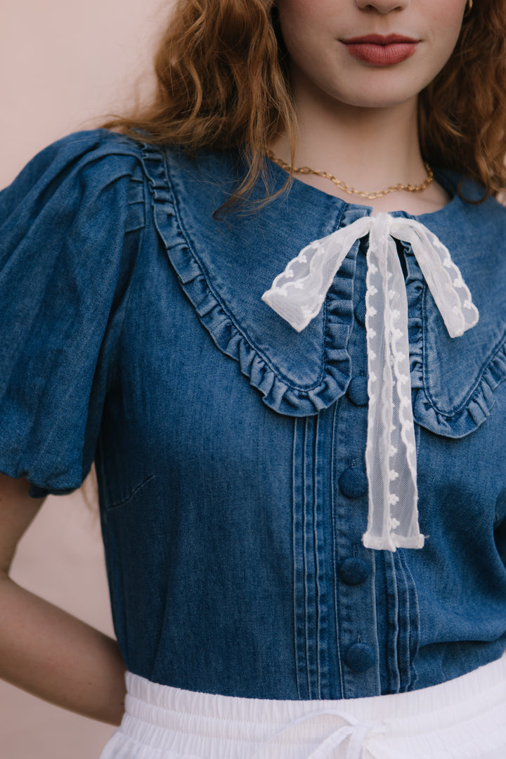 Andrea Blouse in Denim