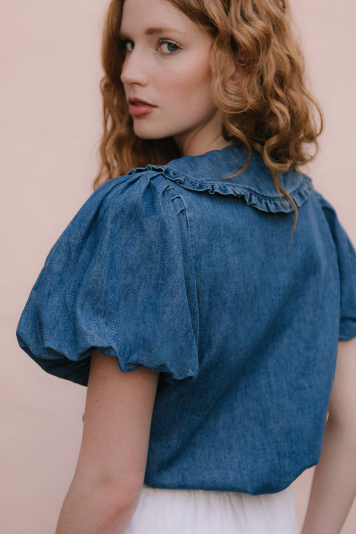 Andrea Blouse in Denim