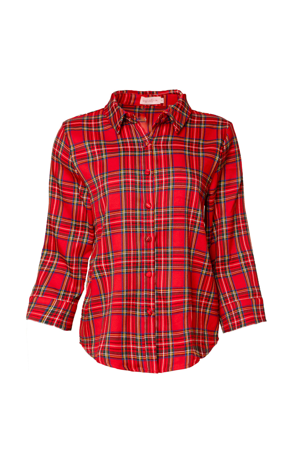 Angela Blouse in Holiday Plaid - FINAL SALE