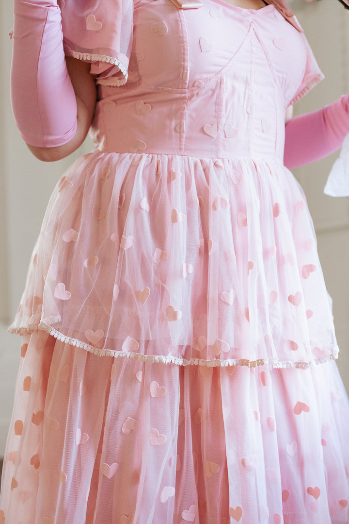 Annabelle Dress in Pink Hearts