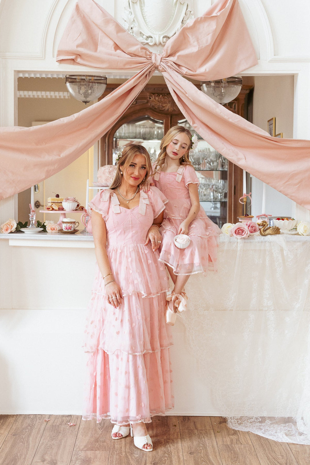 Mini Annabelle Dress in Pink Hearts