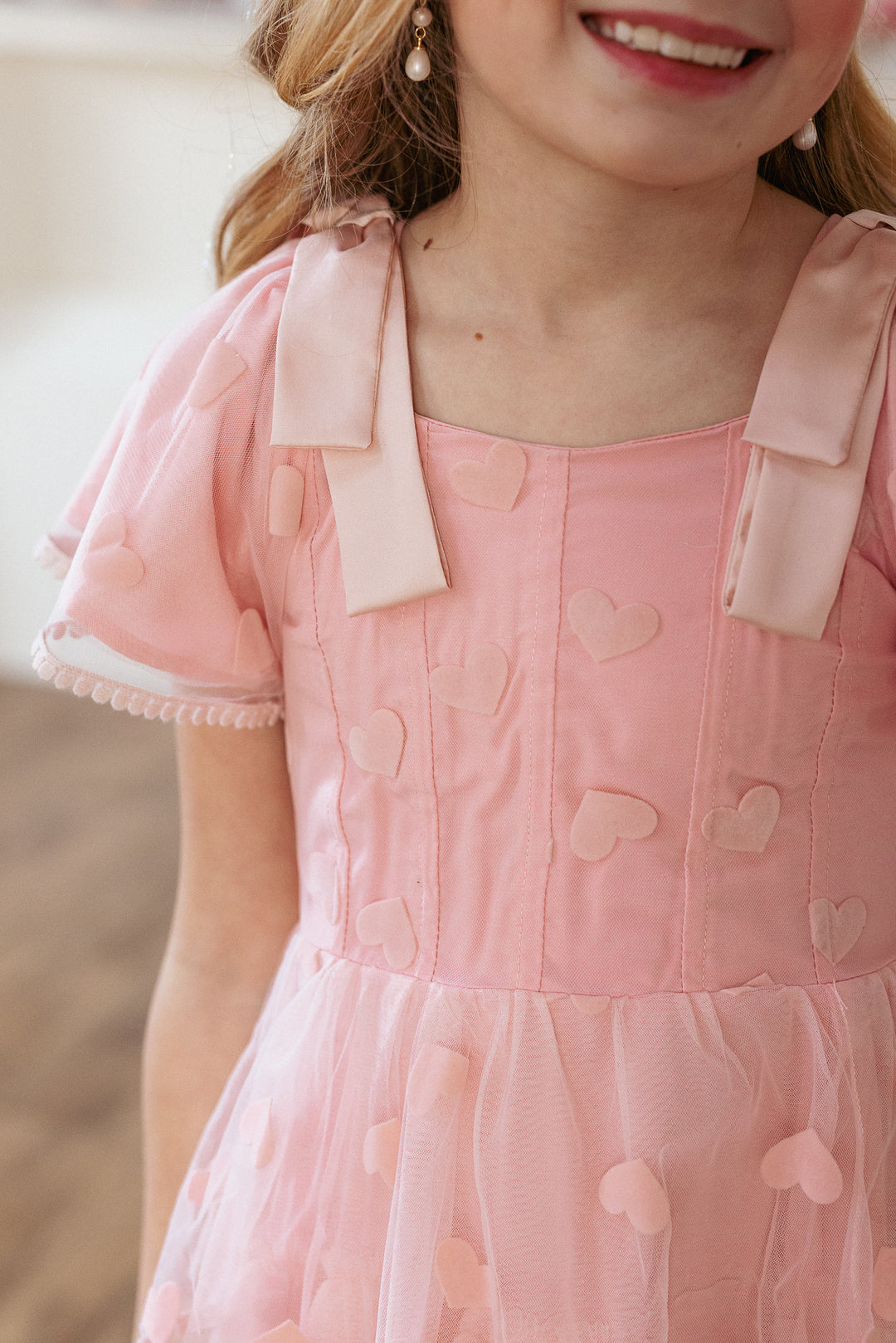 Mini Annabelle Dress in Pink Hearts