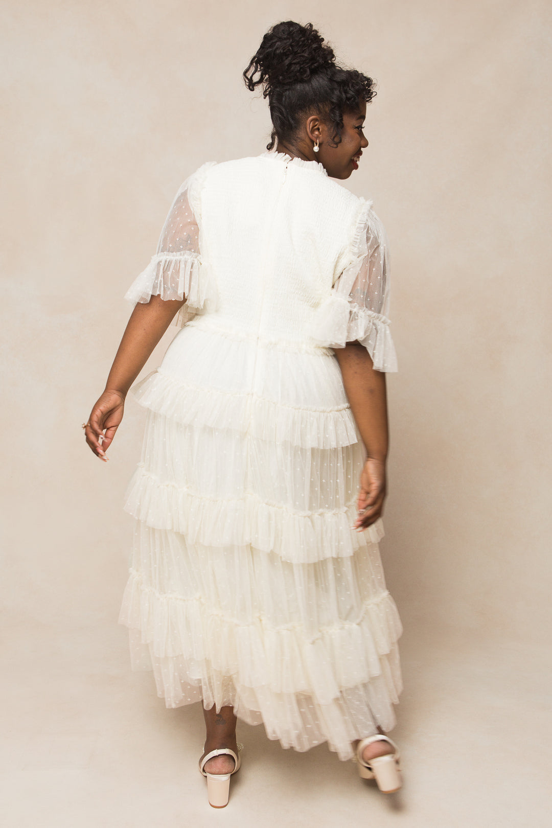 Anya Dress in Cream Tulle