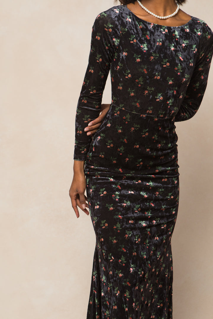 Ari Dress in Velvet Floral - FINAL SALE