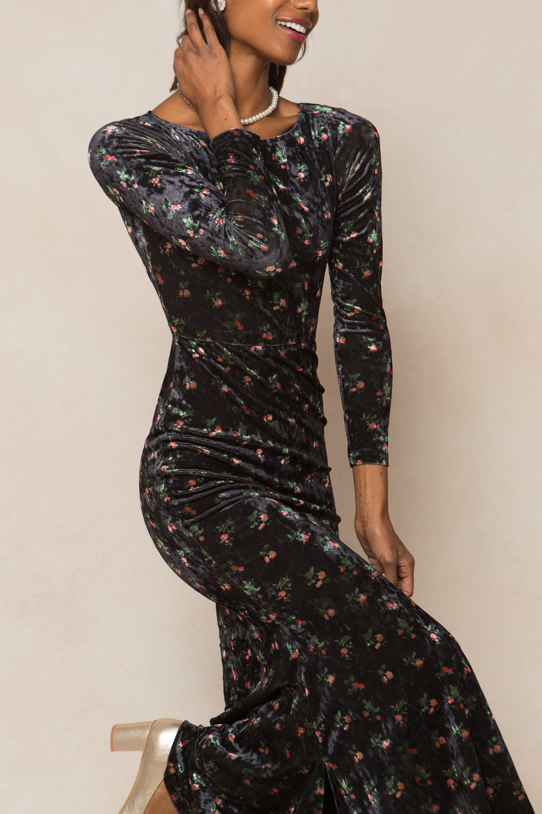 Ari Dress in Velvet Floral - FINAL SALE