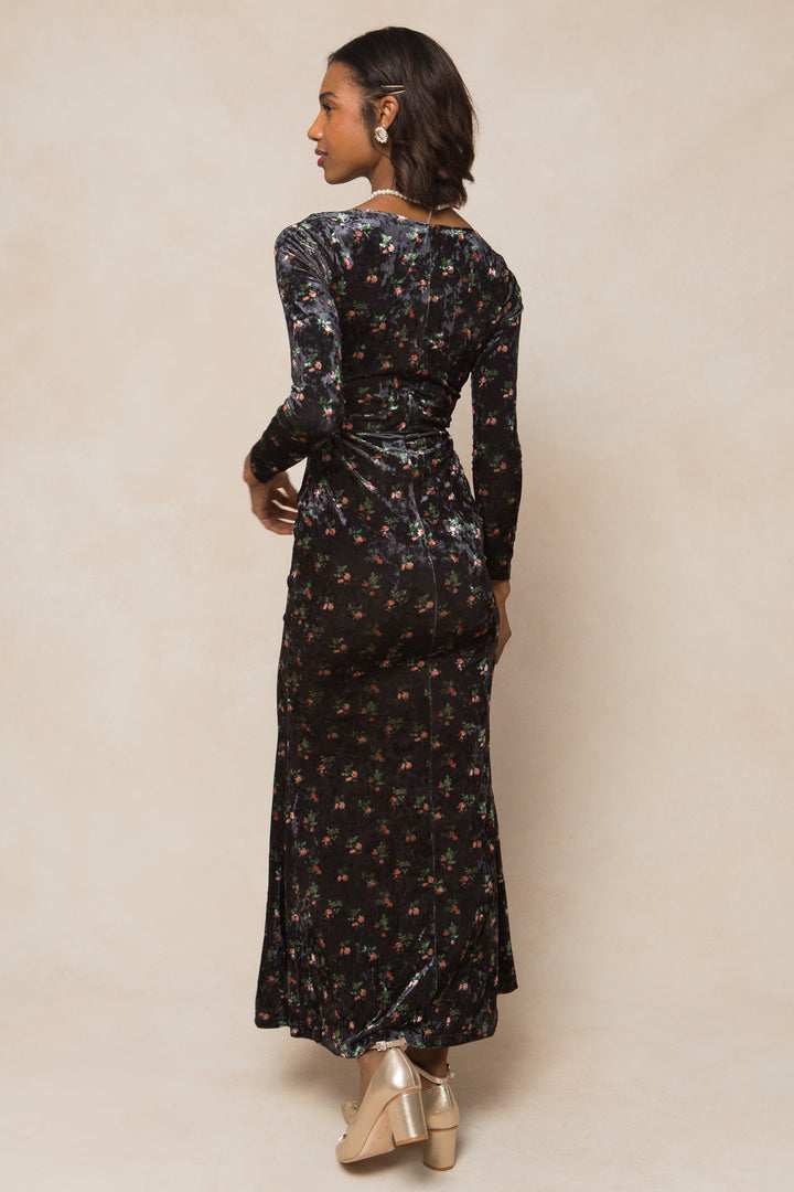 Ari Dress in Velvet Floral - FINAL SALE