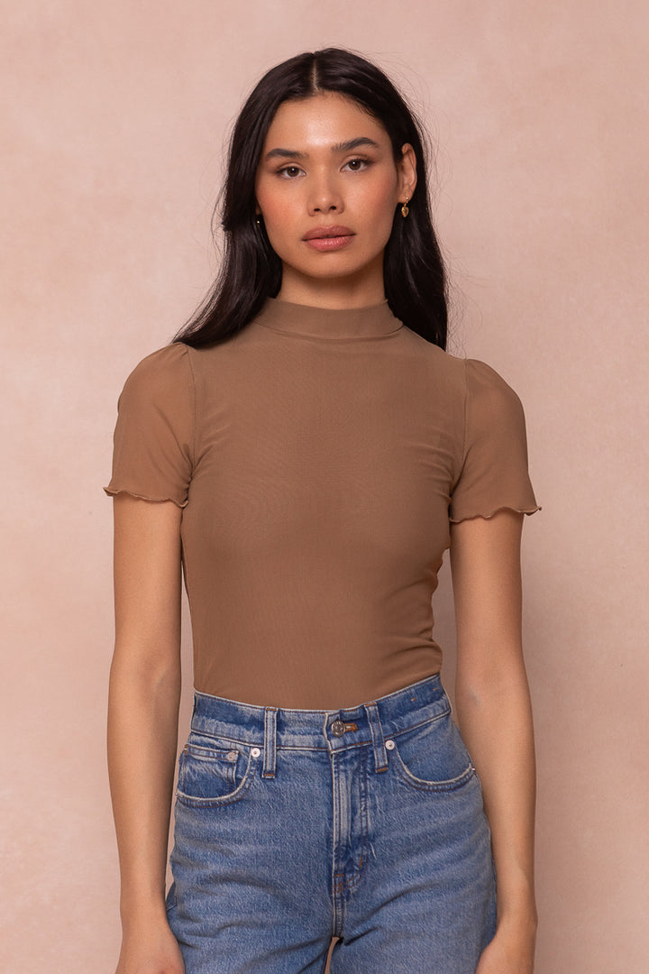 Ava Top in Taupe