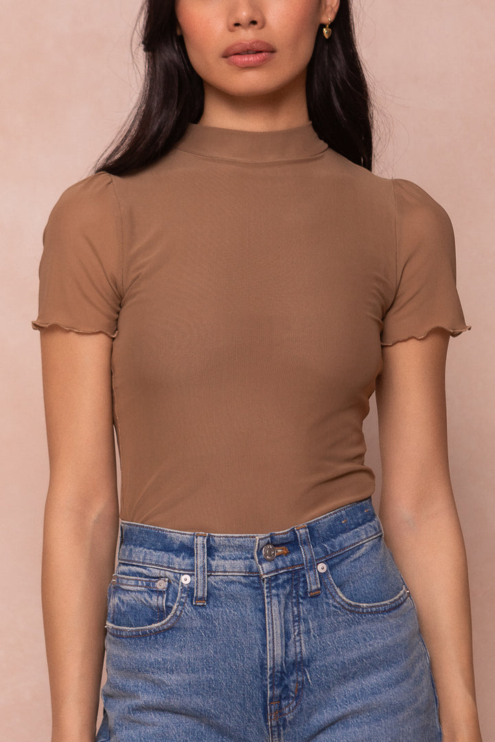 Ava Top in Taupe