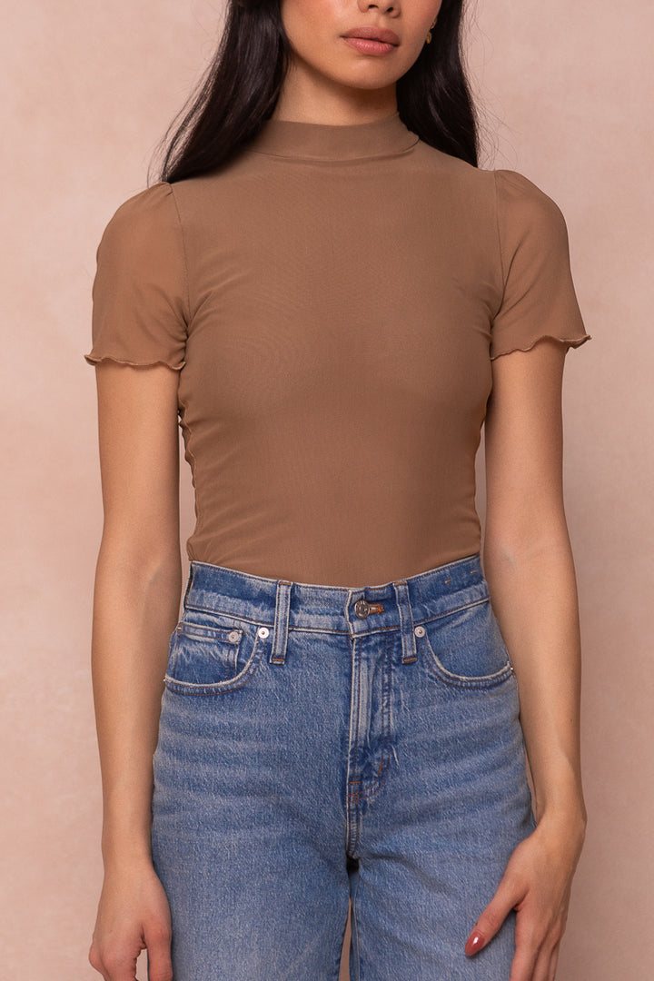 Ava Top in Taupe