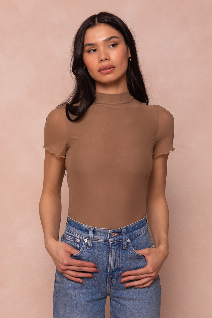 Ava Top in Taupe