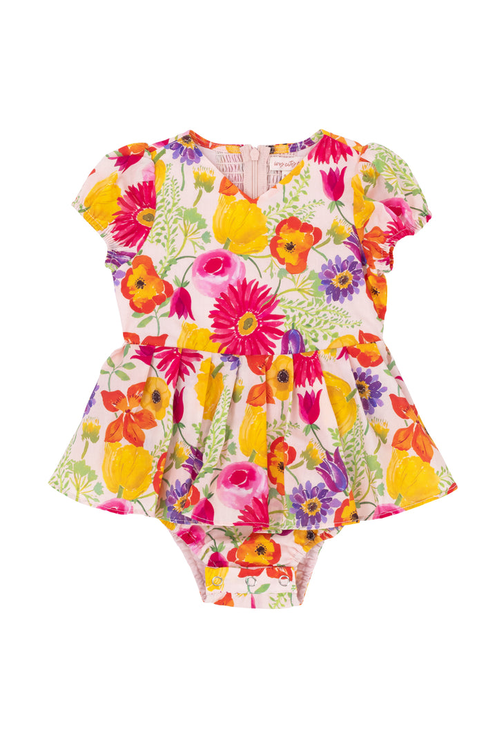 Baby Fleur Skirted Romper in Multicolor Floral