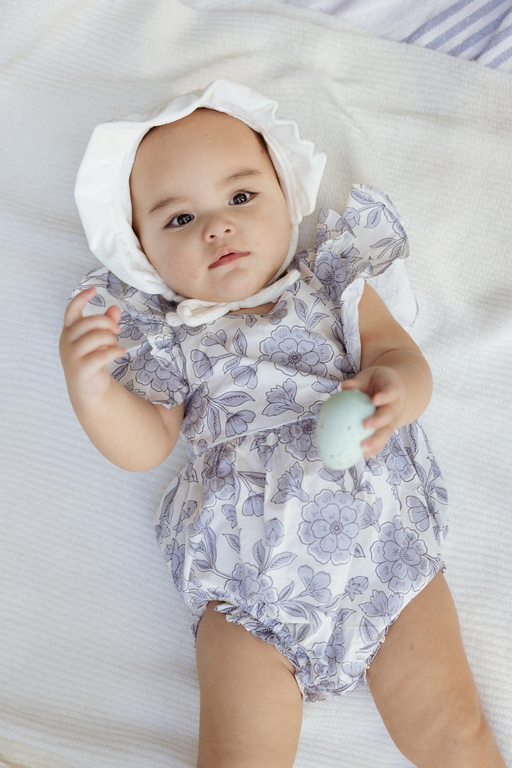 Baby Hattie Romper in Blue Floral