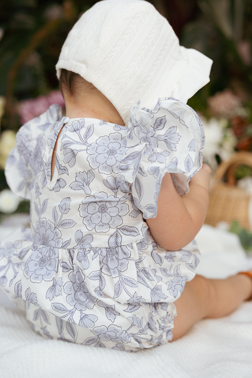 Baby Hattie Romper in Blue Floral