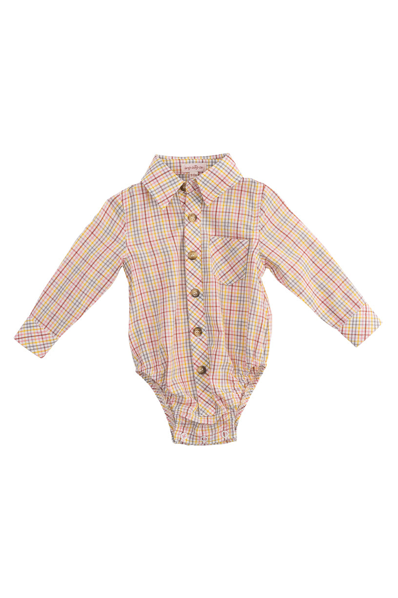 Baby Boys John Romper in Hattie Multicolor Gingham