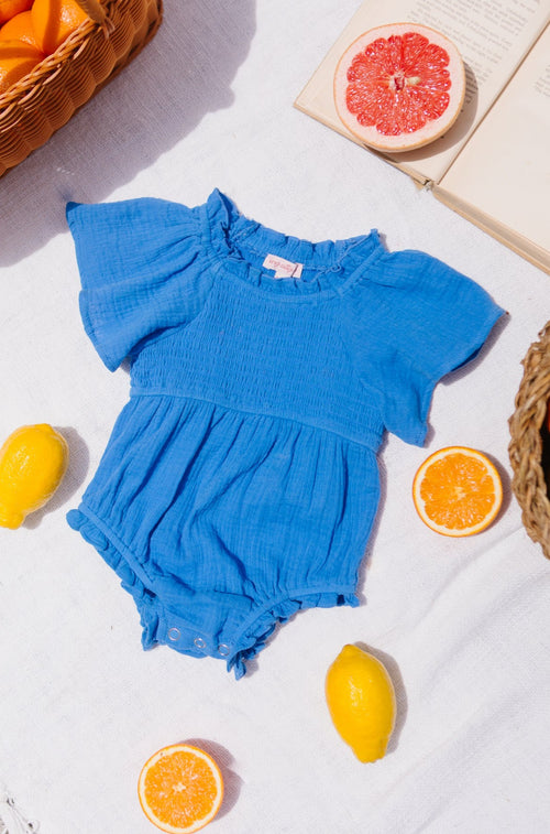 Baby Jovie Romper in Royal Blue - FINAL SALE