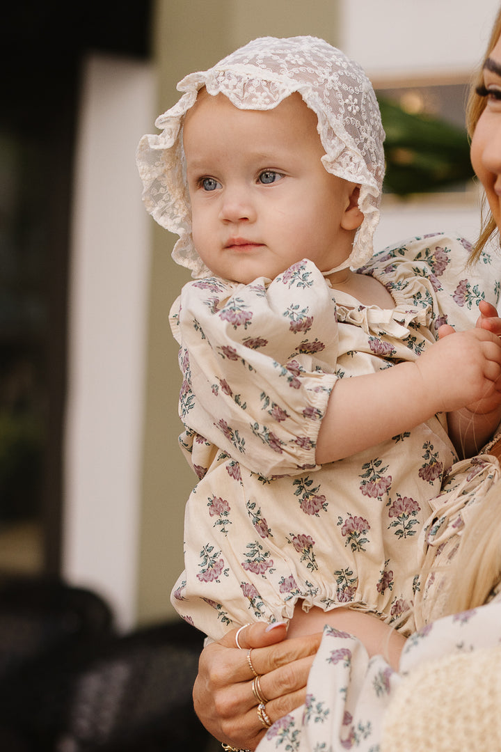 Baby Lettie Romper in Purple Floral