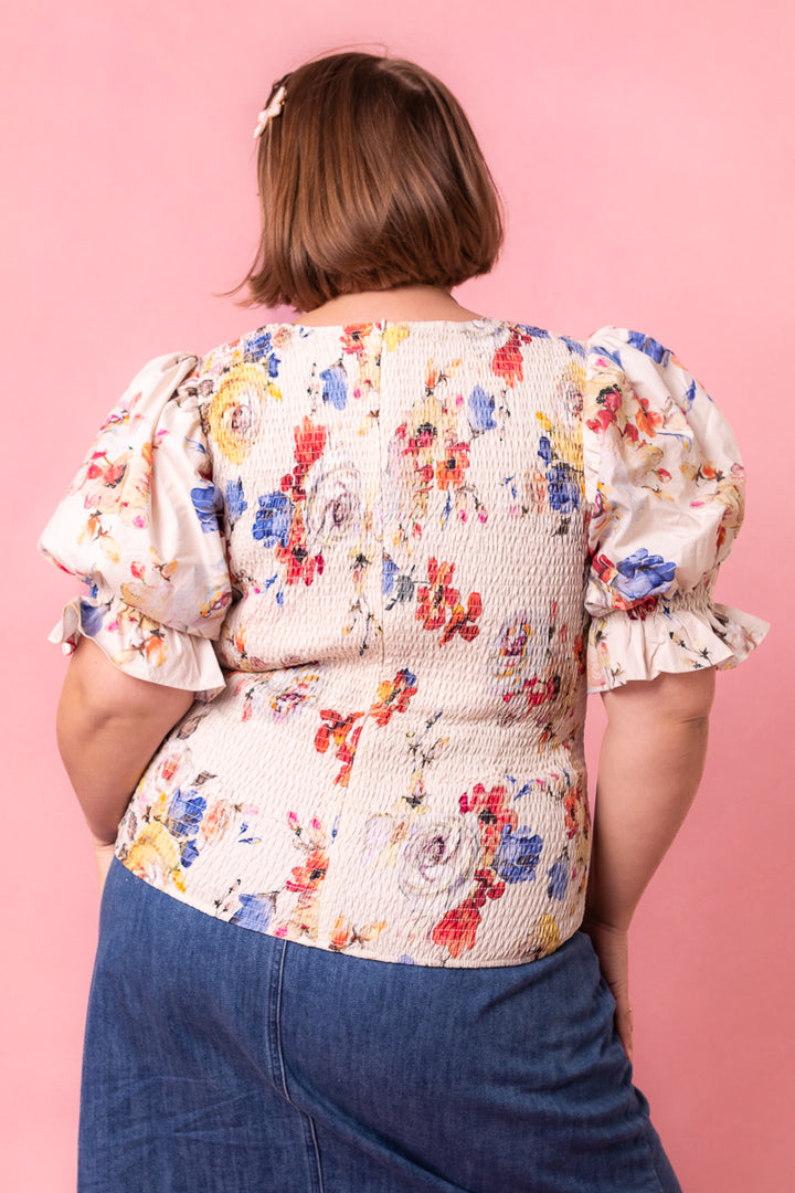 Coco Top in Cream Floral - FINAL SALE