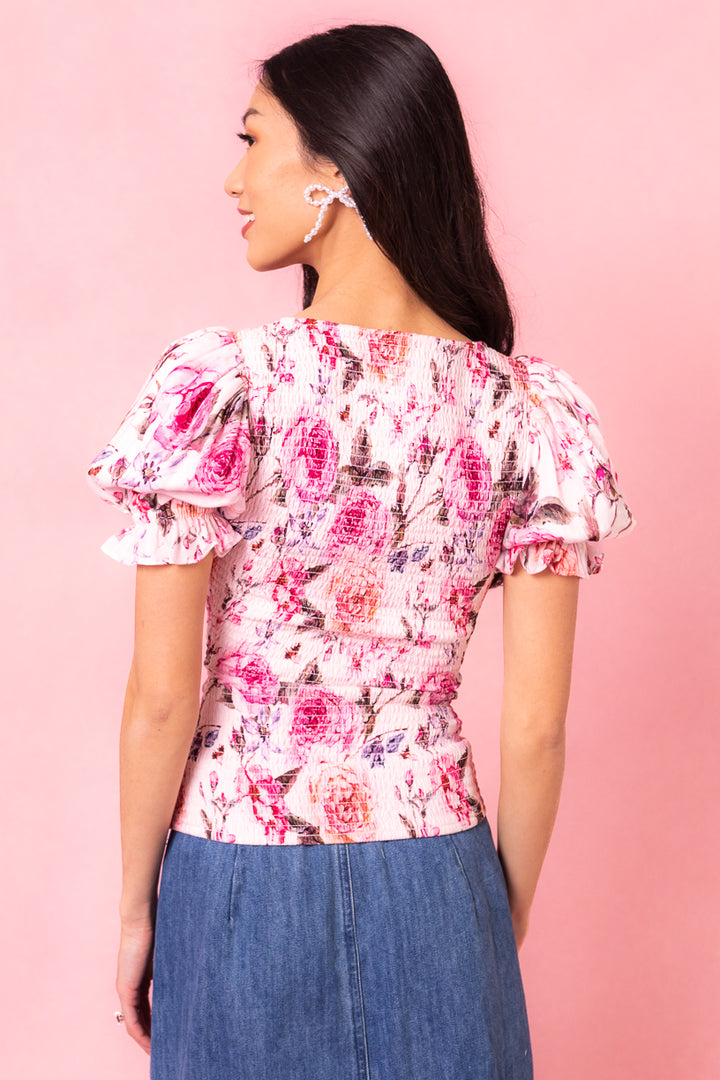 Ballerina Top in Pink Floral - FINAL SALE