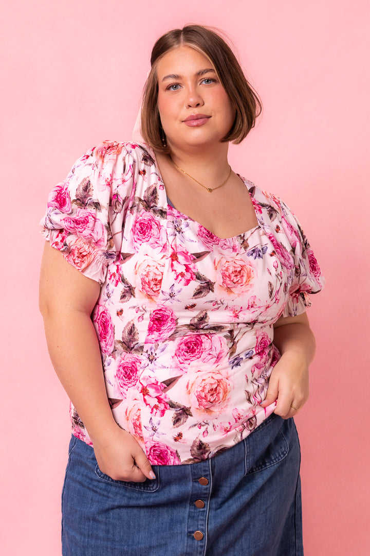 Ballerina Top in Pink Floral - FINAL SALE